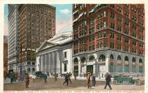 Vintage Postcard 1915 Broad Street Trust & Land Title Buildings Philadelphia PA
