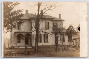 Union City~Myrtle's New Home~Old Rt 40~Folk Victorian Spandrels~Turned Post RPPC