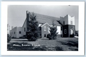 Mora Minnesota MN Postcard RPPC Photo Mora Baptist Church c1940's Vintage