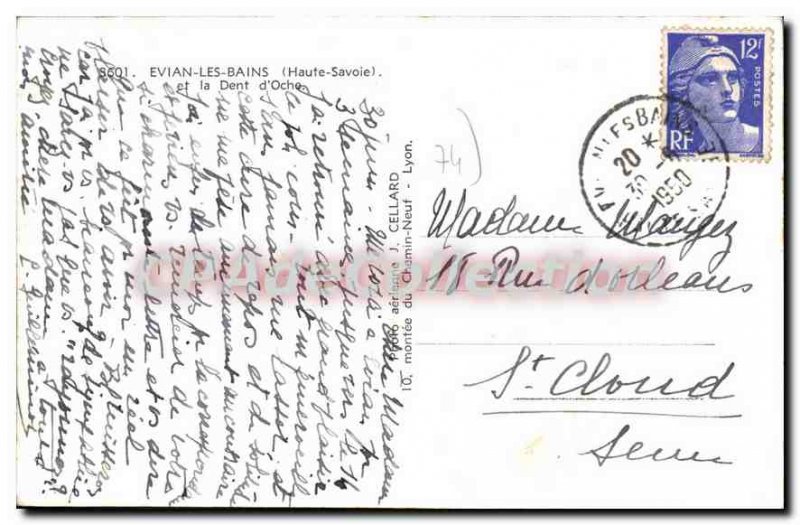 Old Postcard Evian Les Bains And Dent D'Oche