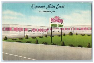 c1950's Rosemont Motor Court Motel Roadside Allentown Pennsylvania PA Postcard