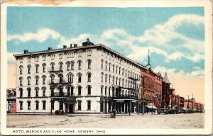 Postcard Hotel Warden and Elk's Home in Newark, Ohio~2920