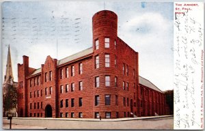 1907 The Armory Building Saint Paul Minnesota MN Roadway Posted Postcard