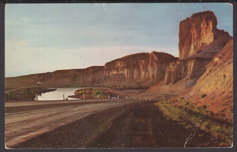 WY Green River Sunset on Toll Gate and The Palisades on US Hwy 30 pm1958 Chrome