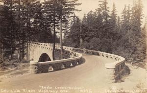 Columbia River Highway Oregon c1925 RPPC Real Photo Postcard Eagle Creek Bridge