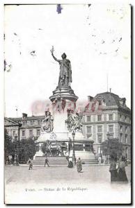 Old Postcard Paris Statue of The Republic