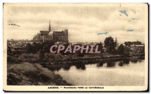 Old Postcard Panorama to Amiens cathedral