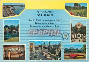 Postcard Modern Telegram Vichy Health Holidays Pleasures Good Shape