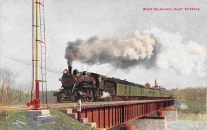 Westward Ho Railroad Train Fast Express 1910c V O Hammon postcard