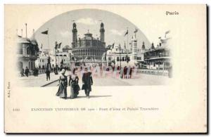 Paris - Expo 1900 - Bridge of Jena and Trocadero Palace - Old Postcard