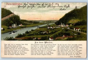 North Rhine-Westphalia Germany Postcard On the Weser Porta Westfalica 1906