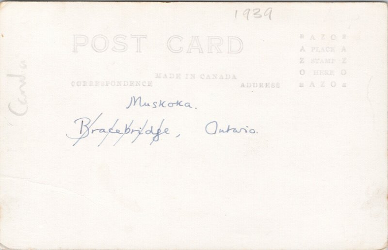 High Falls Muskoka Ontario ON c1939 RPPC Postcard H15 *as is