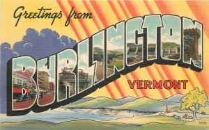 Postcard Vermont Burlington Large Letters multi View Levin Colorpicture 23-272