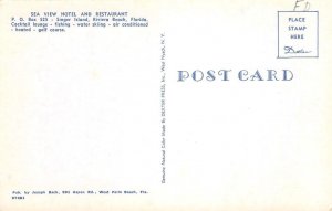 SEA VIEW HOTEL & RESTAURANT Singer Island Riviera Beach FL Rare Vintage Postcard