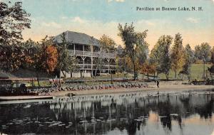Beaver Lake New Hampshire Pavilion Waterfront Antique Postcard K93846