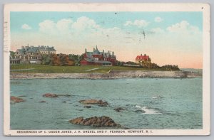 Newport RI~Residences Of C Ogden Jones~JR Drexel~F Pearson~PM 1933~Vintage PC