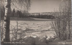 Sweden Vintermotiv Fran Vikarbyn Vintage RPPC C145