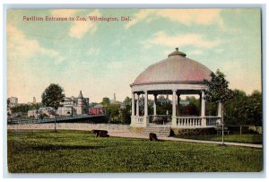 c1910 Scenic View Pavilion Entrance Zoo Wilmington Delaware DE Antique Postcard