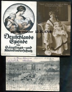 h3262 - GERMANY 1910s Lot of 3 WW1 Feldpost. Princess Victoria. Boulogne Sur Mer