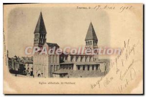 Old Postcard Tournus St Philibert abbey church