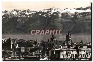 Old Postcard Lausanne and the Savoy Alps
