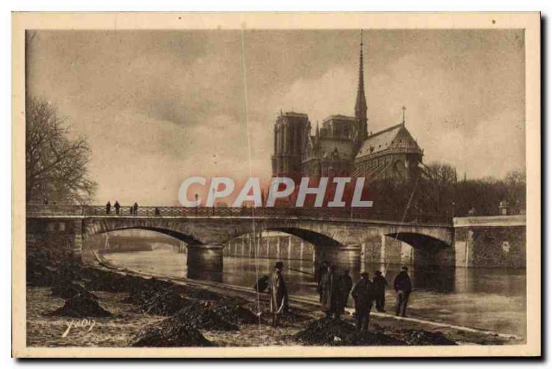 Postcard Old Paris Strolling Notre Dame and the Bridge Archeveche