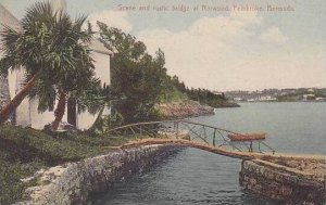 Bermuda Pembroke Scene And Rustic Bridge At Norwood