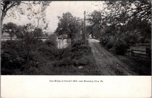 Postcard Iron Bridge Swenk's Mill Near  Blooming Glen PA