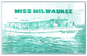 Miss Milwaukee Deep Sea Fishing Advertising Tarpon Springs Florida FL Postcard