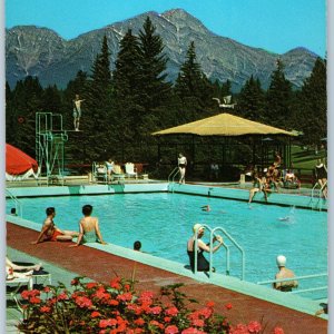 c1960s Jasper AB Postcard Swimming Pool Jasper Park Lodge Canadian Rockies Photo