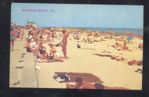 BUCKROE BEACH VIRGINIA VA. SWIMMING BEACH  VINTAGE POSTCARD