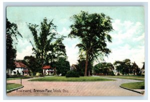 C1910 Boulevard Bronson Place Toledo Ohio Postcard F35E