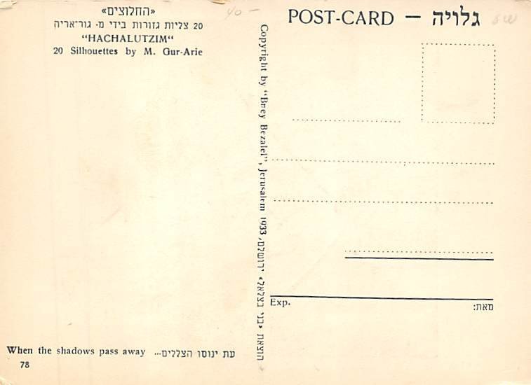 When The Shadows Pass Away 20 Silhouettes By M. Gur Arie View Postcard Backing 