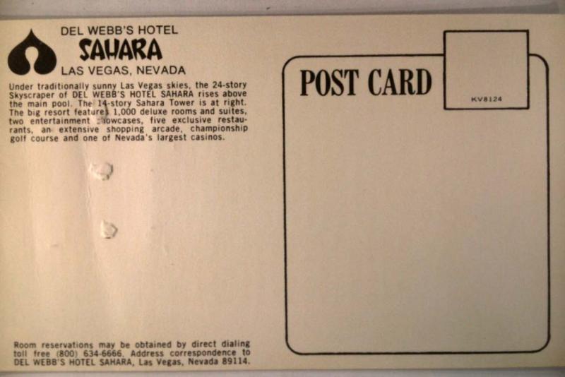 pre-1990 POOL AT SAHARA HOTEL Las Vegas Nevada NV Postcard y2442