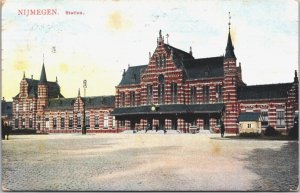 Netherlands Nijmegen Station Vintage Postcard 09.31