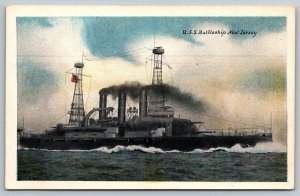 US Navy Battleship USS New Jersey    Postcard