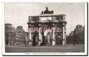 Old Postcard Paris Arc de Triomphe Place Du Carrousel