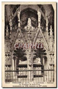 Old Postcard The Cathedral Treguier Interieur Le Tombeau De Saint Yves