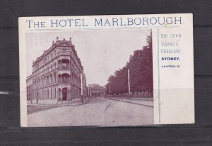 NEW SOUTH WALES, SYDNEY, HOTEL MARLBOROUGH, c1910 Advertising ppc., unused.