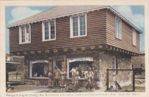 Canada Sault Ste Marie Replica Of Original Hudson Bay Blockhouse With Native ...