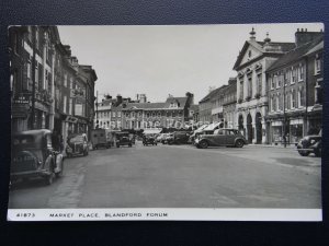 Dorset BLANDFORD FORUM Market Place c1950's RP Postcard by Harvey Barton