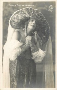 Ancient Russian dance costume theatre lost starlet vintage photo postcard