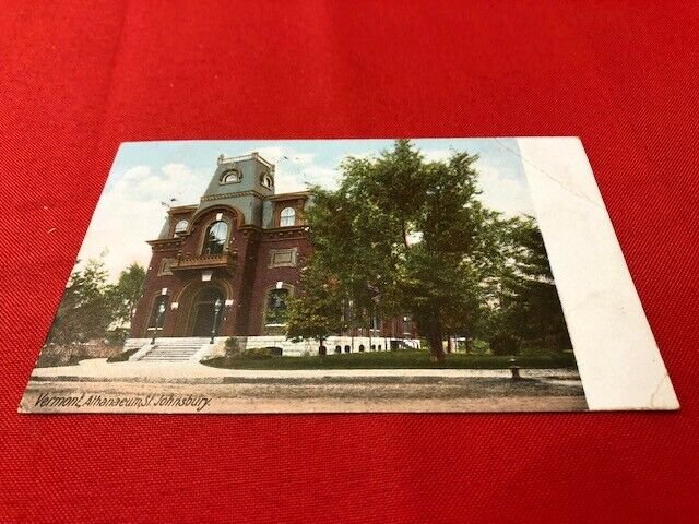 1907 postcard VERMONT Athanaeum St. Johnsbury pub Hugh Leighton Co