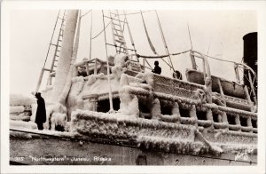 SS 'Northwestern' Ship Juneau Alaska Unused Winter & Pond RPPC Postcard G81