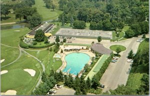 Postcard WV White Sulphur Springs -  Aerial view with swimming pool