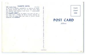 1950s/60s Flamette Motel and Phillips 66, Duluth, MN Postcard