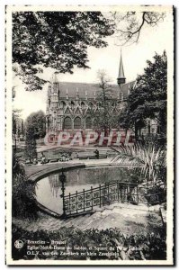 Old Postcard Brussels Eglise Notre Dame Du Sablon And Square Du Petit Sablon