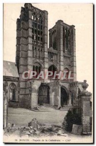 Old Postcard Noyon facade Cathedrale