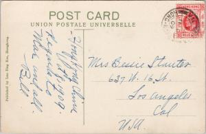 Queens Road Hong Kong China c1909 Stamp Postcard E41