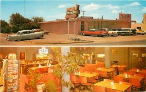 Pecos Texas Foster's Restaurant 1950s Autos Walcott & Sons Postcard 21-13262